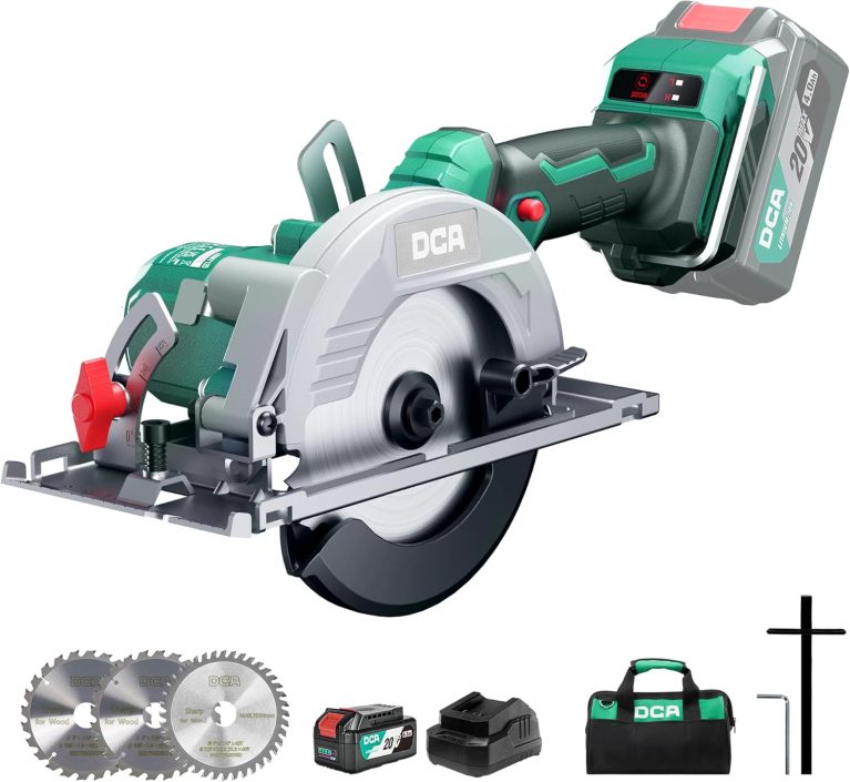 DCA Scie Circulaire Mini Sans Fil, 2 Vitesses, Lames 125mm